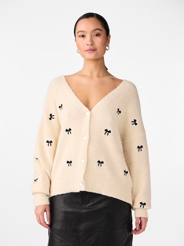 YAS Knit Cardigan 'YASBOW' in Beige: front