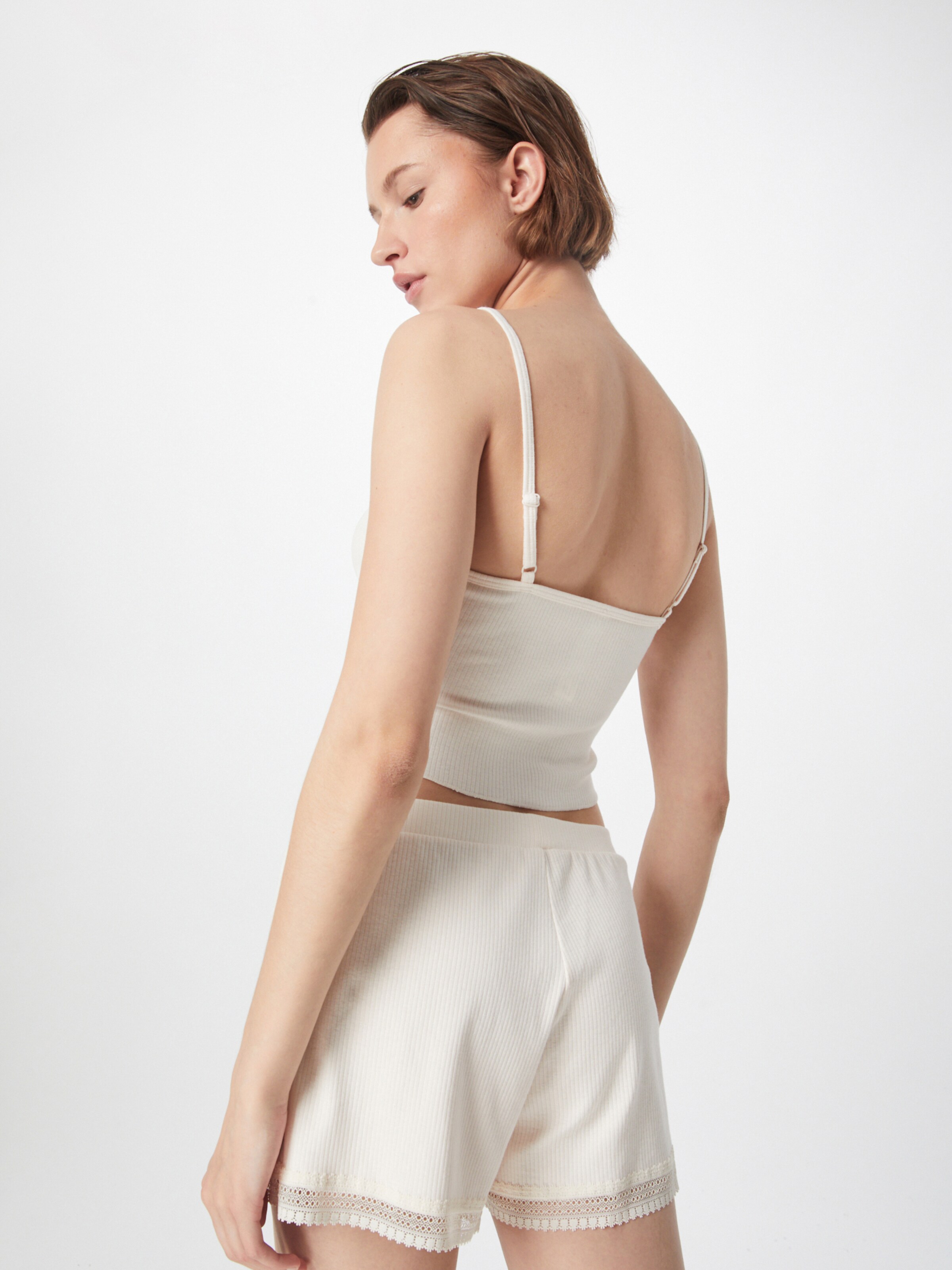 SLOGGI Pajama shirt GO Ribbed in Cream ABOUT YOU