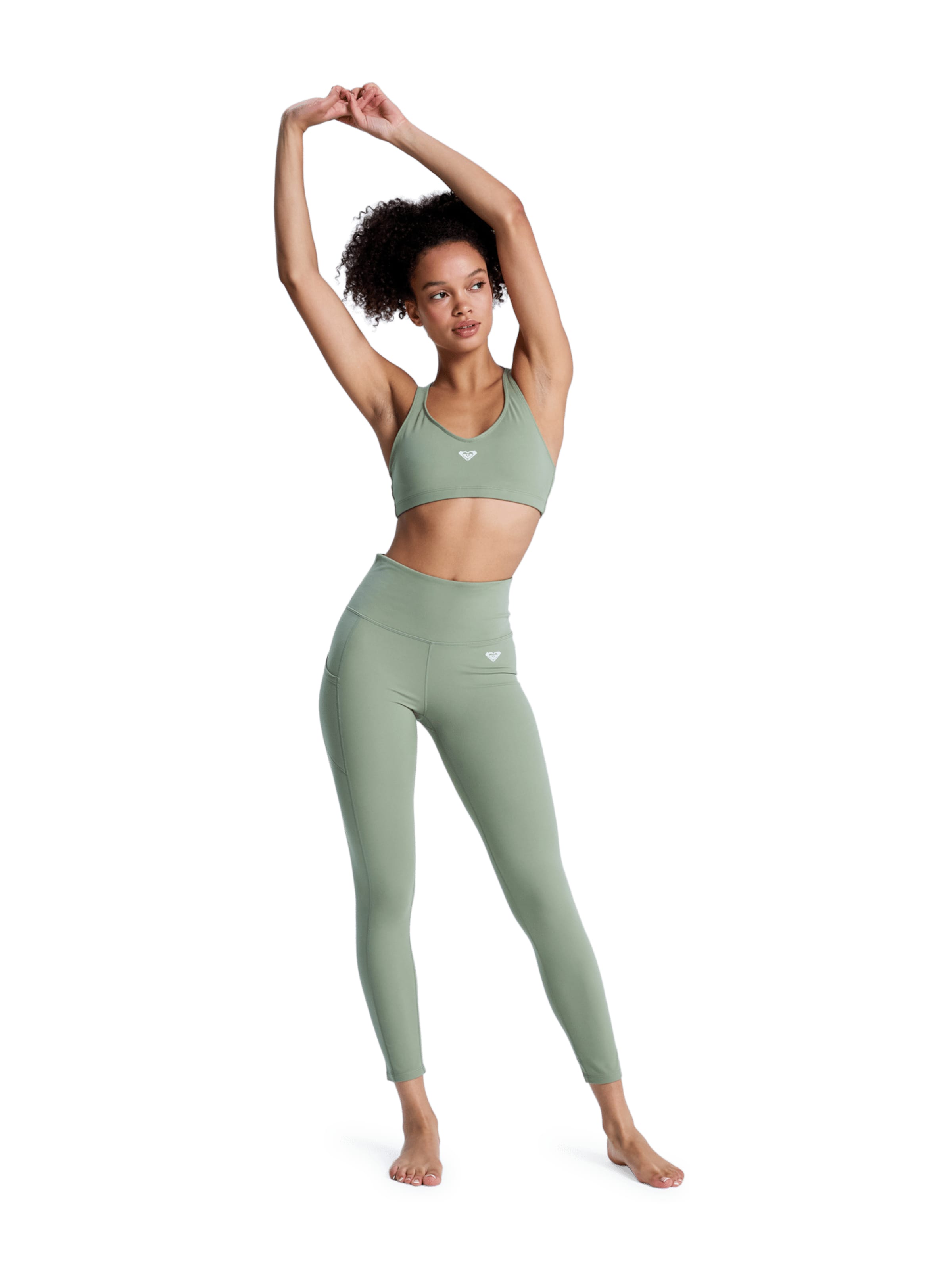 ROXY Skinny Leggings 'Heart Into' in Green: front