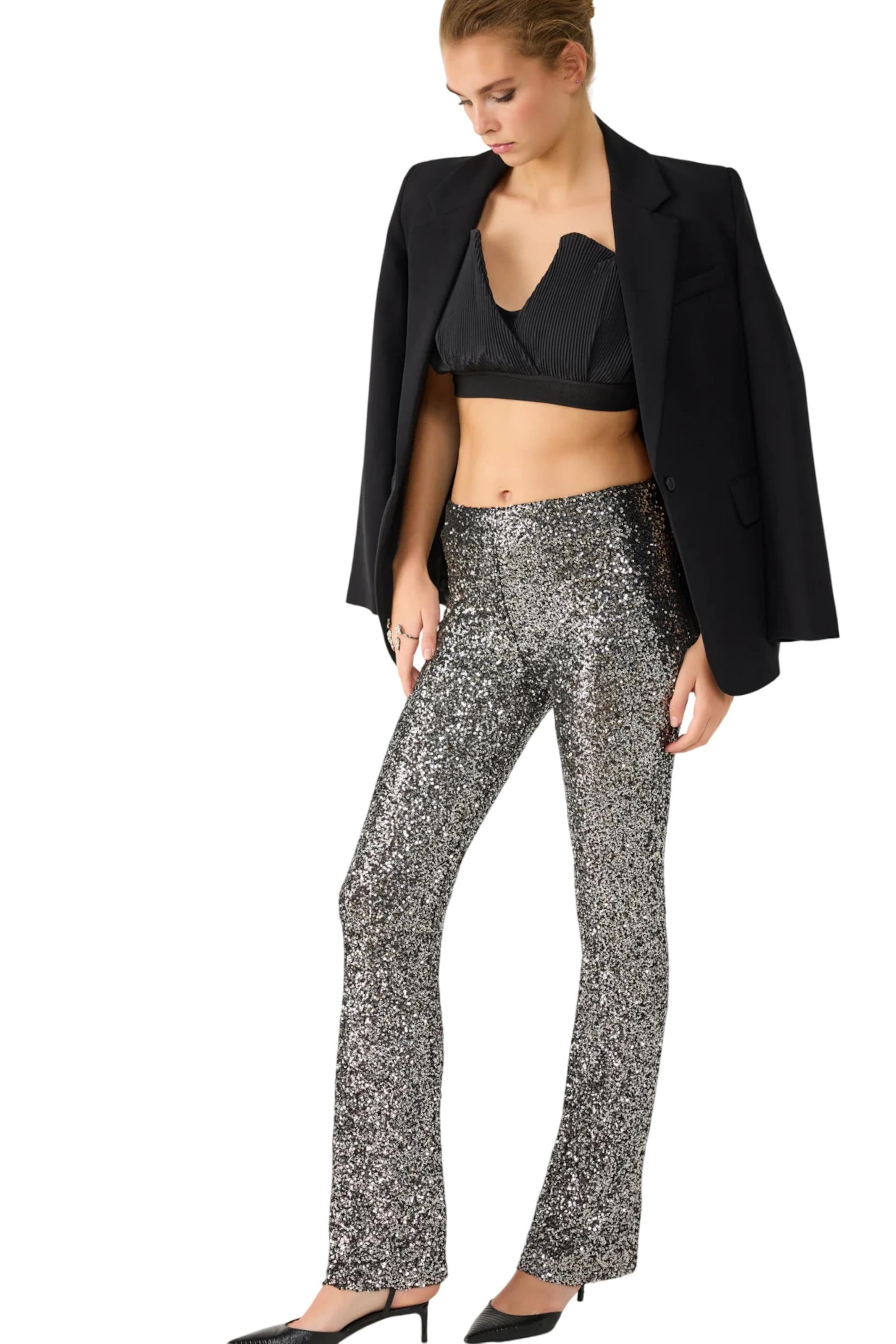 No Matter What Boot cut Pants in Grey: front