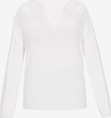 HALEE - Pullover 'Fashion Look' em branco: frente
