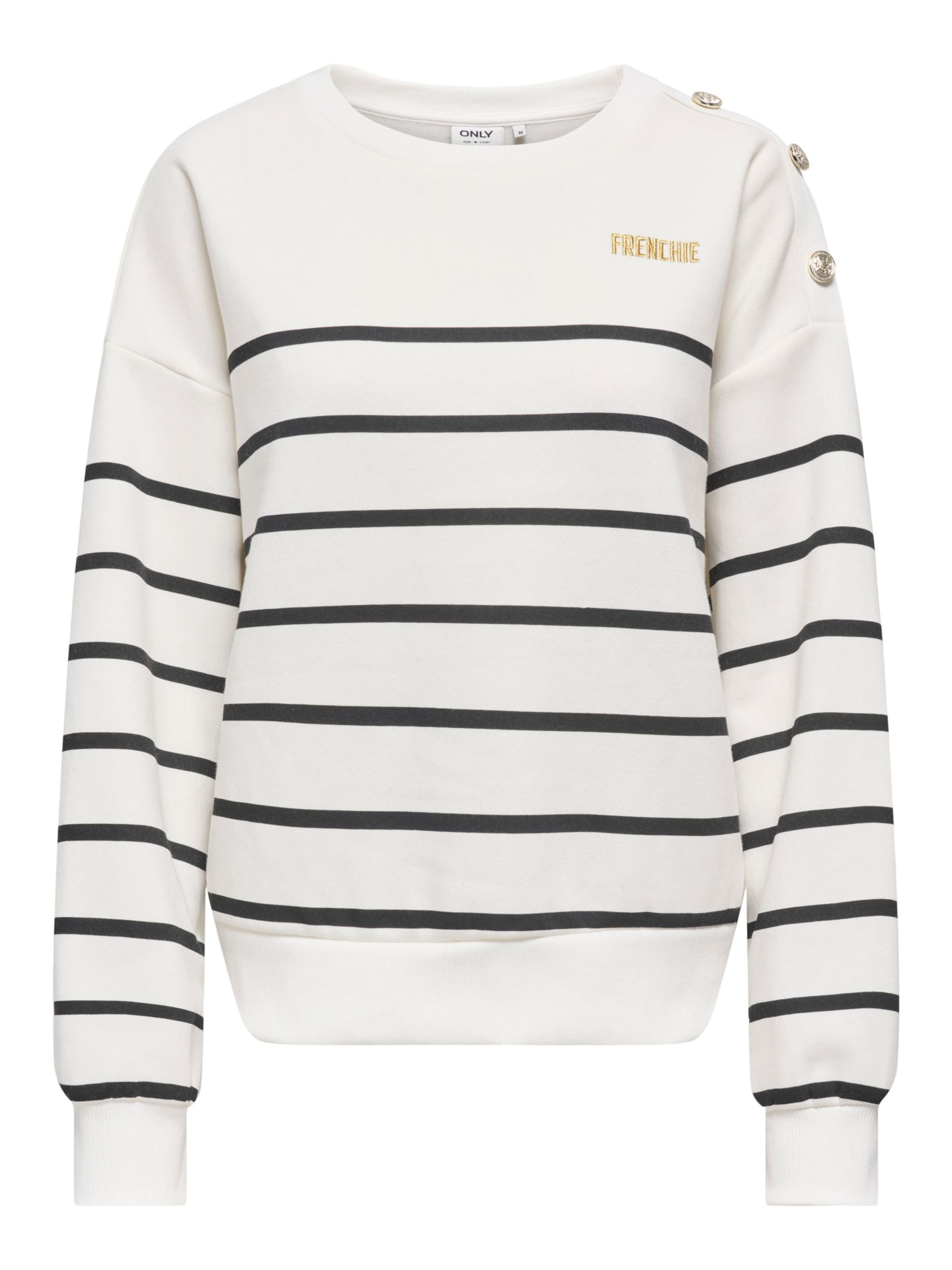 ONLY Sweatshirt 'ONLUMA' i S i sort / hvid, Produktvisning