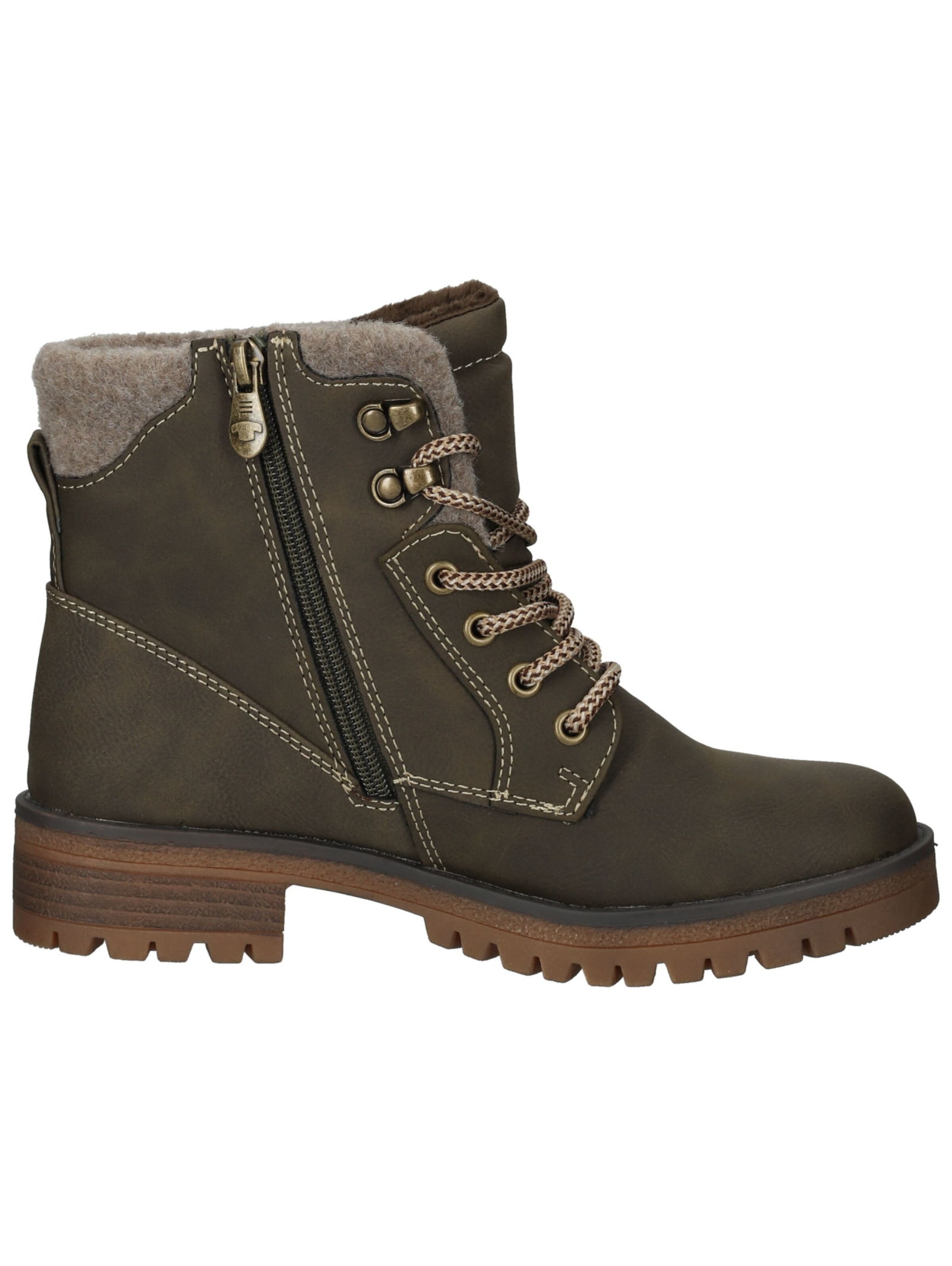 TOM TAILOR Schnürstiefelette in Braun