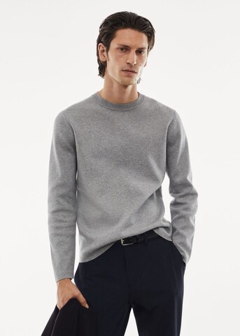 MANGO MAN Pullover 'luxus' in Grau: Vorderseite