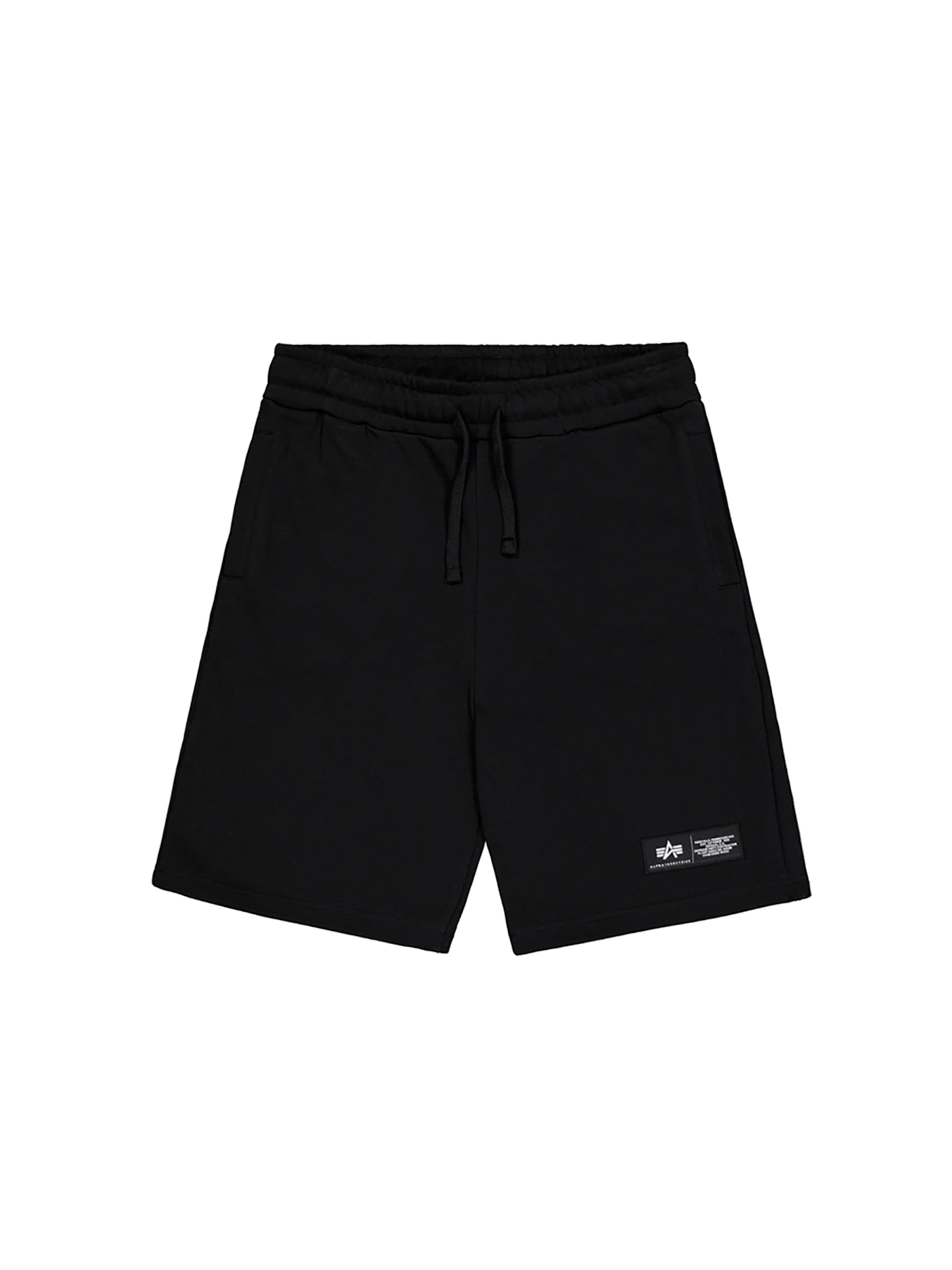 ALPHA INDUSTRIES Regular Pants 'Label Jogger' in Black: front
