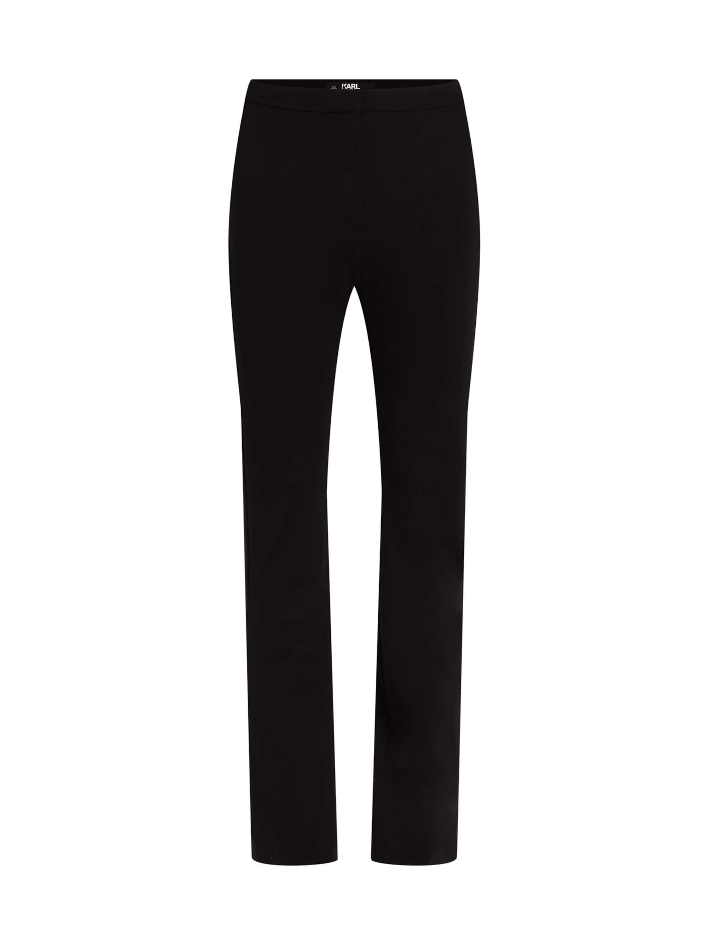 Karl Lagerfeld Flared Παντελόνι 'Tailored Punto' σε μαύρο: μπροστά