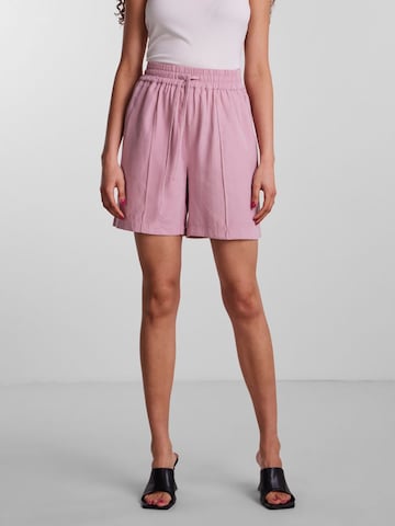 Y.A.S Loose fit Pleat-Front Pants 'Mira' in Pink: front