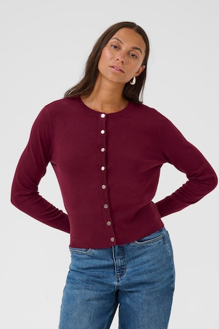 Kaffe Gebreid vest 'Lizza' in Rood: voorkant