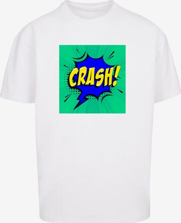 Merchcode Shirt 'Crash Comic' in Wit: voorkant