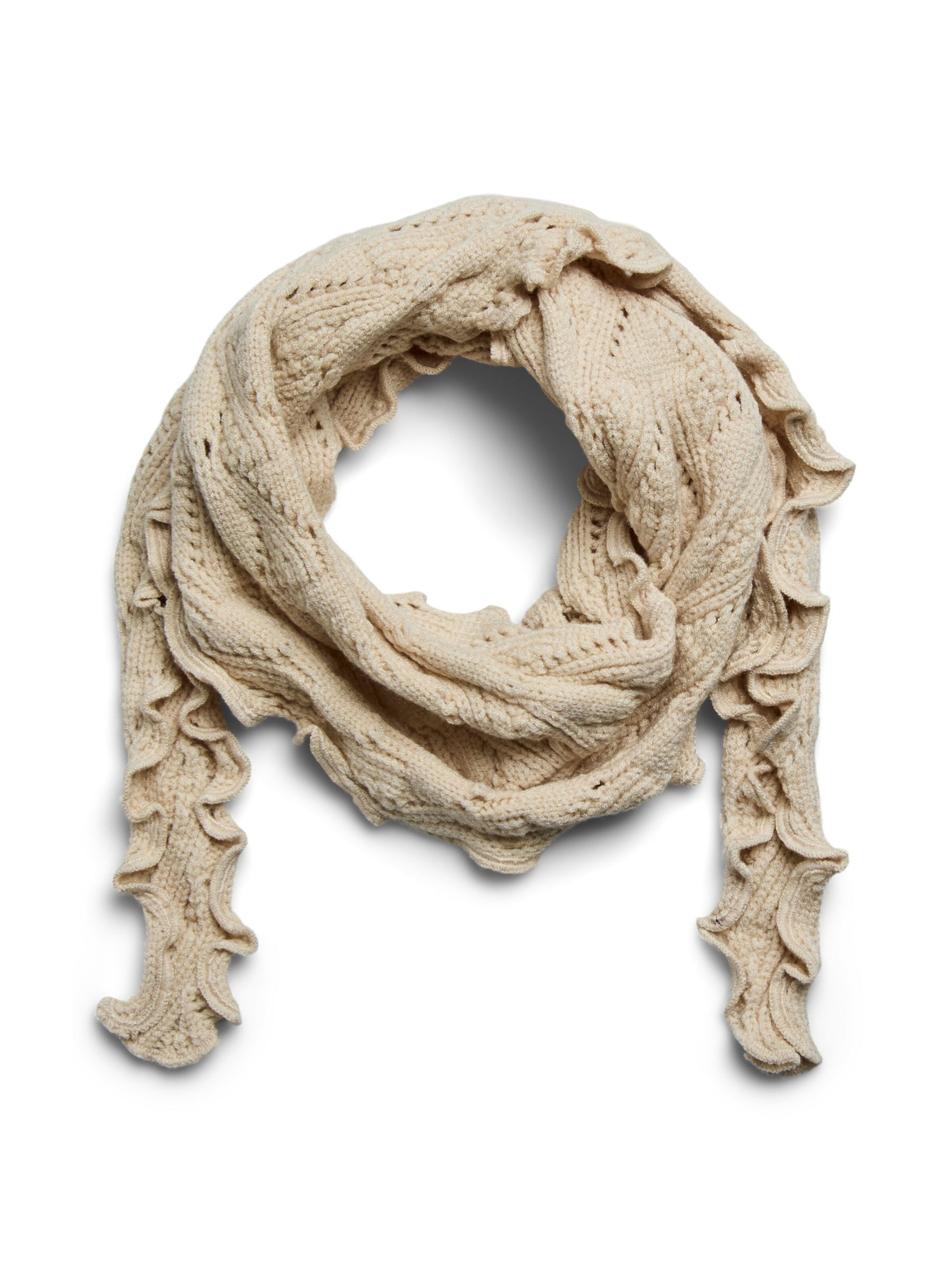 PIECES Scarf 'KOMMA' in Beige: front