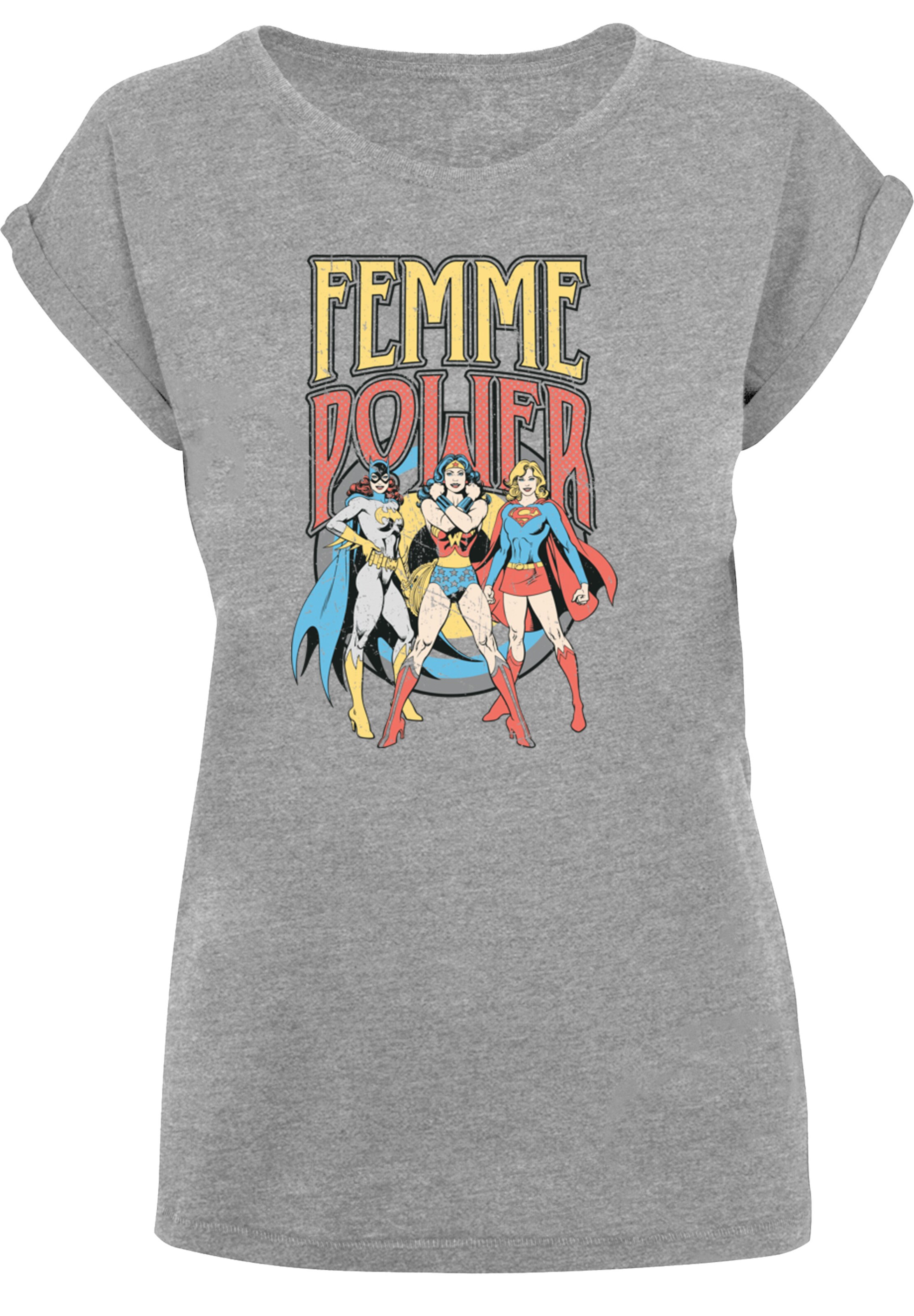 T-shirt 'DC Comics Wonder Woman Femme Power' F4NT4STIC en gris : devant