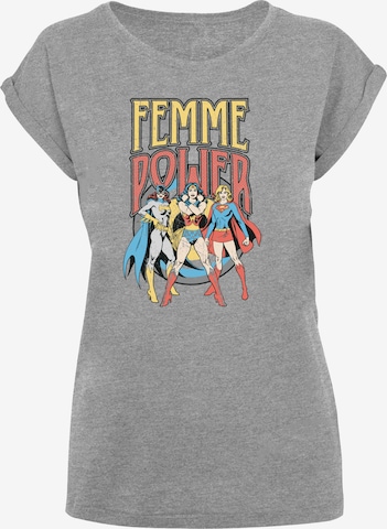 T-shirt 'DC Comics Wonder Woman Femme Power' F4NT4STIC en gris : devant