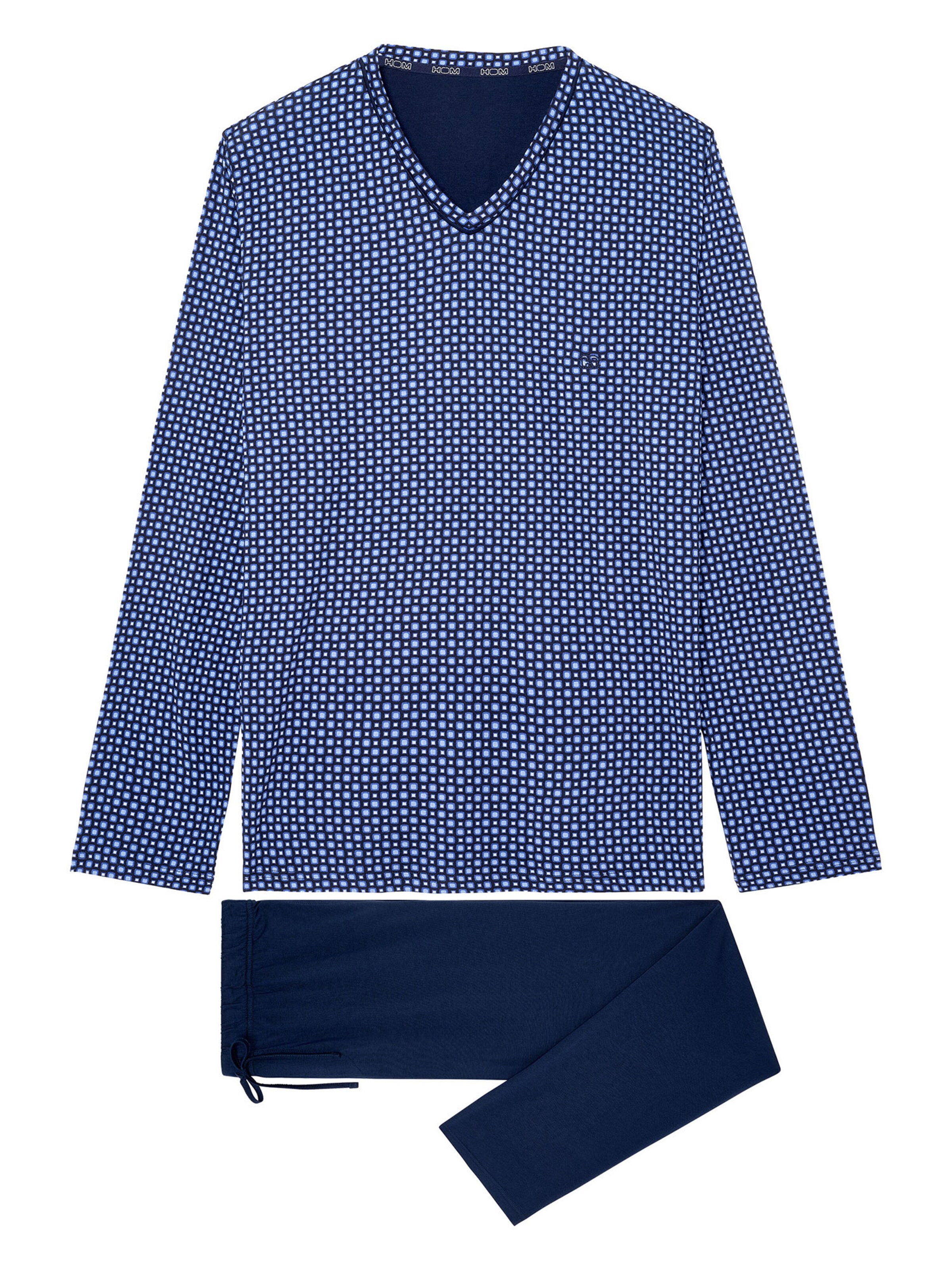 Pyjama long ' Long Sleepwear Hampton ' HOM en bleu : devant