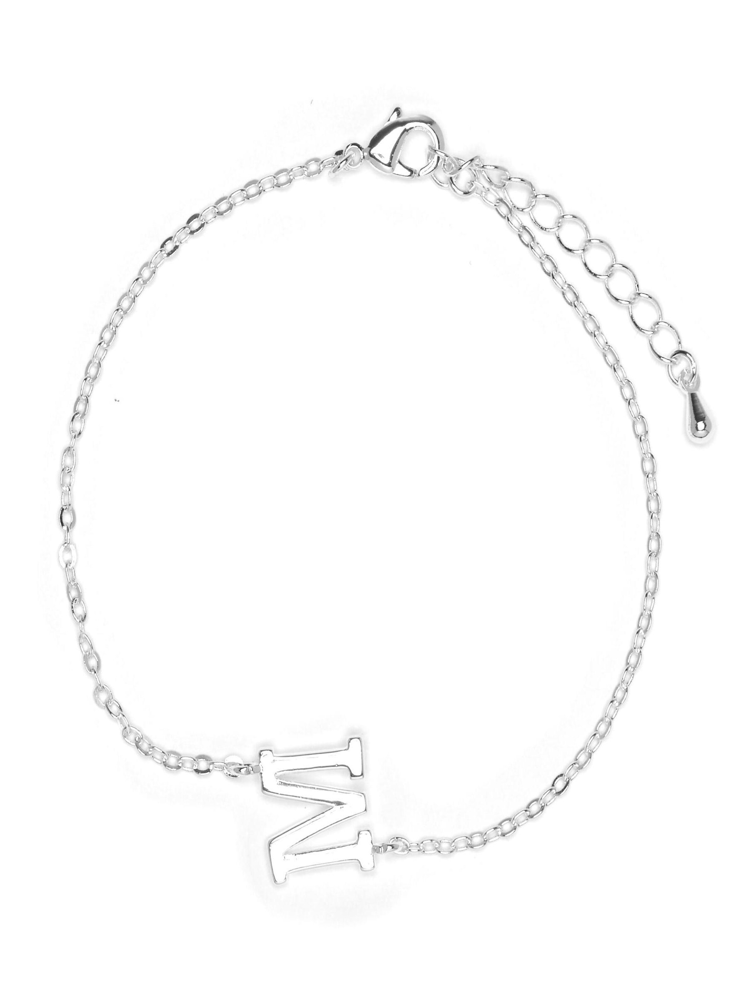 Luxenter - Pulseira 'Alphabet M' em prata