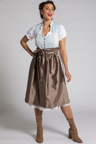 Ulla Popken Dirndl in de kleur Brons / Wit, Modelweergave