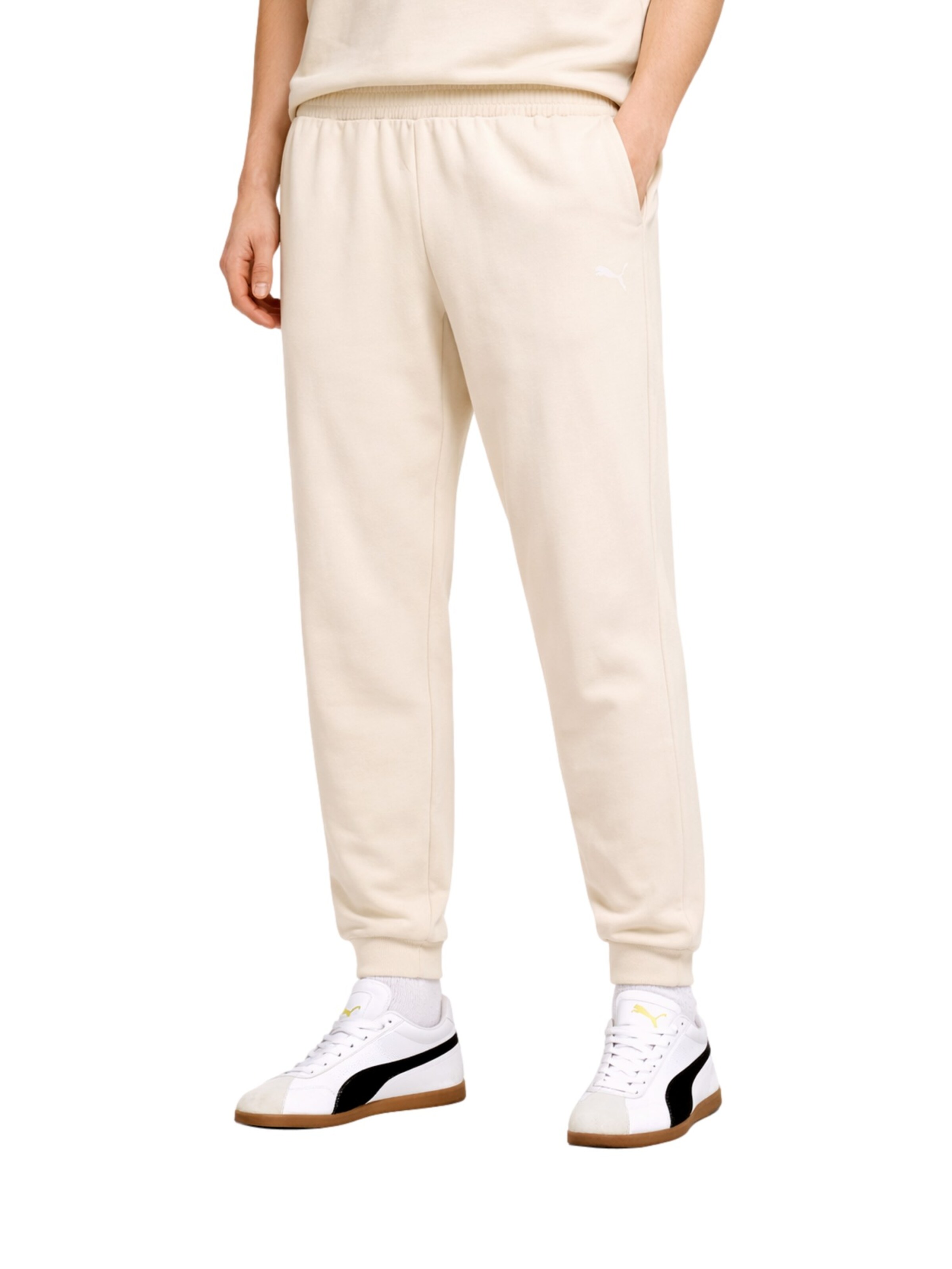 PUMA Tapered Trousers 'ESS ELEVATED' in Beige: front
