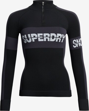 T-shirt fonctionnel Superdry en noir : devant