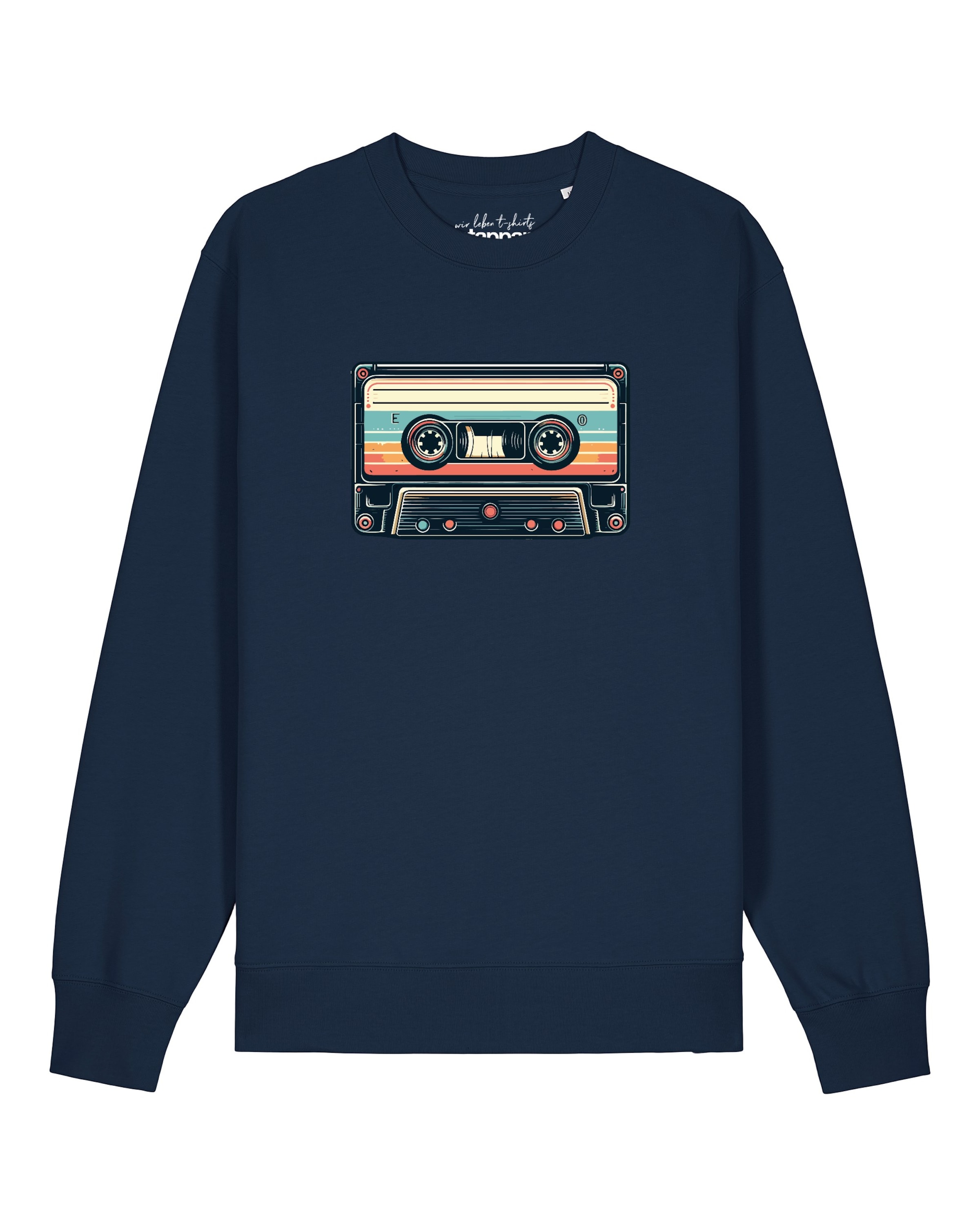 Watapparel Sweatshirt 'Retro Kassette' in Blau: Vorderseite