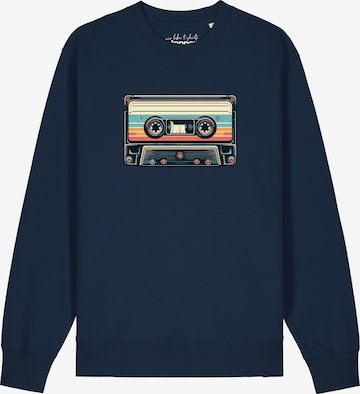 Watapparel Sweatshirt 'Retro Kassette' in Blau: Vorderseite
