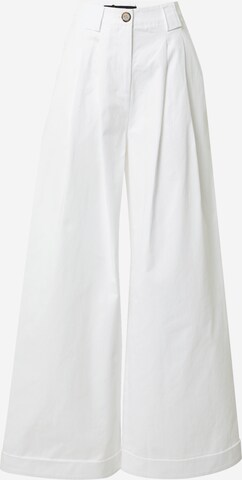 Nasty Gal Wide leg Pleat-Front Pants in White: front