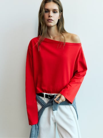 Pull&Bear Póló - piros: elől