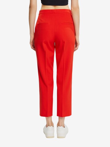 Regular Pantalon à plis ESPRIT en rouge