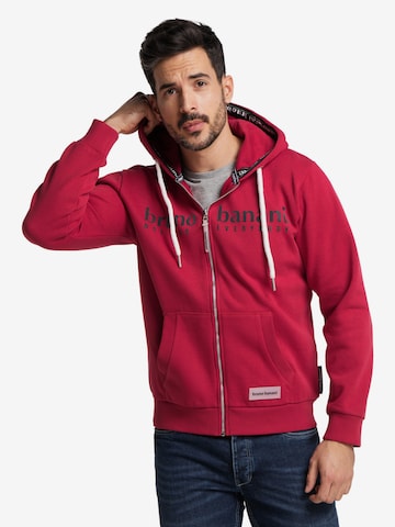 BRUNO BANANI Zip-Up Hoodie 'ALVARADO' in Red: front