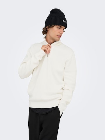Pull-over 'ONSPhil' Only & Sons en blanc