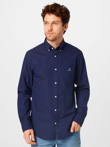 GANT Regular Fit Hemd 'BEEFY' in Blau: predná strana