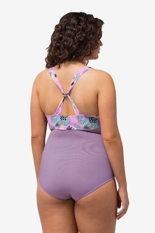 Ulla Popken Triangle Swimsuit in Purple