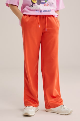 WE Fashion Wide leg Pants in Orange: front