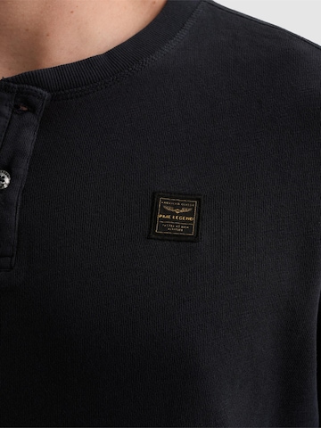 PME Legend Regular fit Overhemd 'Henley T-shirt with long sleeves and garment-dye wash' in Blauw