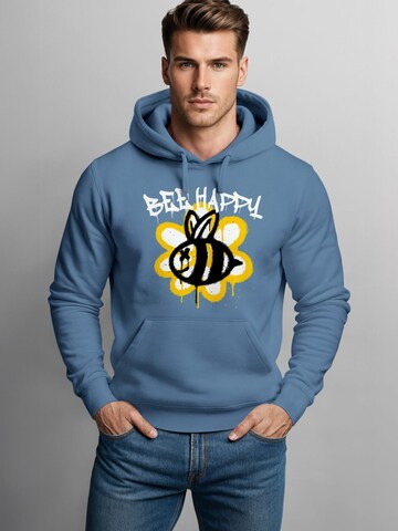 Neverless Sweatshirt 'Bee Happy' in Blue