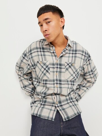 JACK & JONES Comfort fit Button Up Shirt 'JJEMichael' in Green