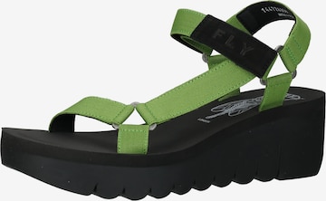 FLY LONDON Strap Sandals in Green: front