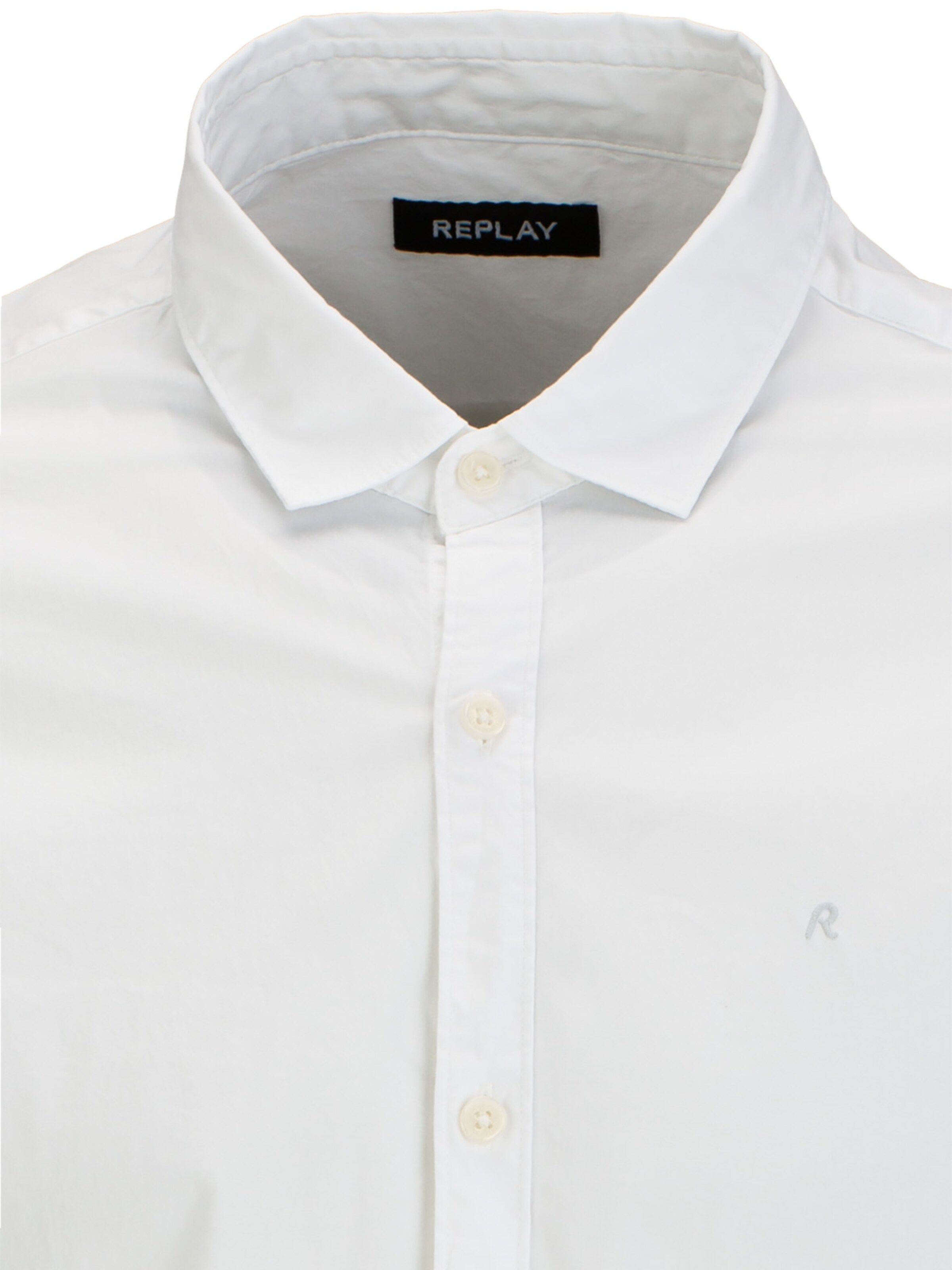 REPLAY Regular fit Button Up Shirt in White