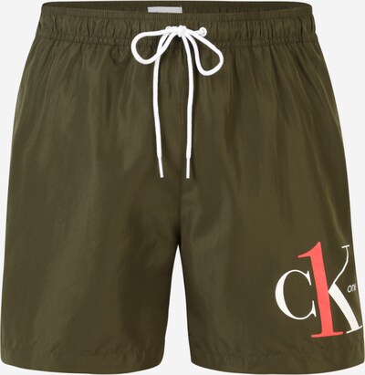 Calvin Klein Swimwear Swimming shorts in Dark green / Salmon / White, Item view
