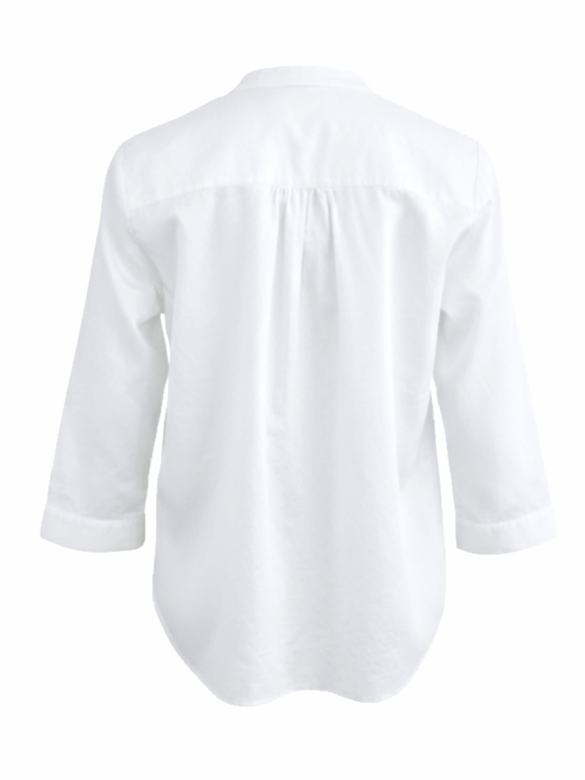 Camicia da donna 'Bluse mit Stickerei aus Baumwolle - GoldieC' di LIKS. Munich in bianco