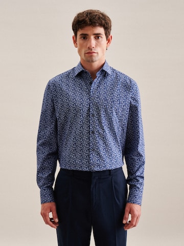 SEIDENSTICKER Slim fit Button Up Shirt in Blue: front