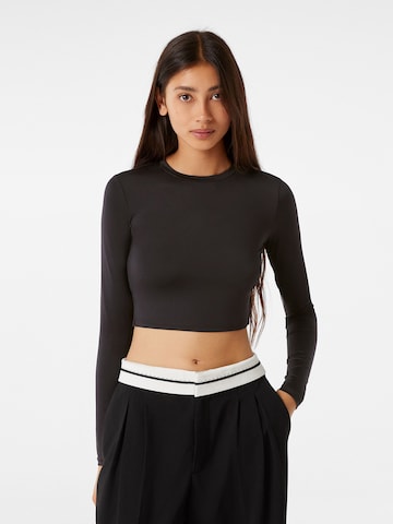 Bershka Shirt in Zwart: voorkant