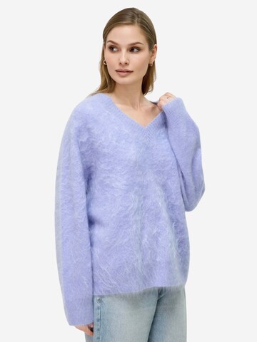 BELLEMERE NEW YORK Pullover 'Pullover aus gebürstetem, reinem Kaschmir mit V-Ausschnitt'‌‌ in Blau