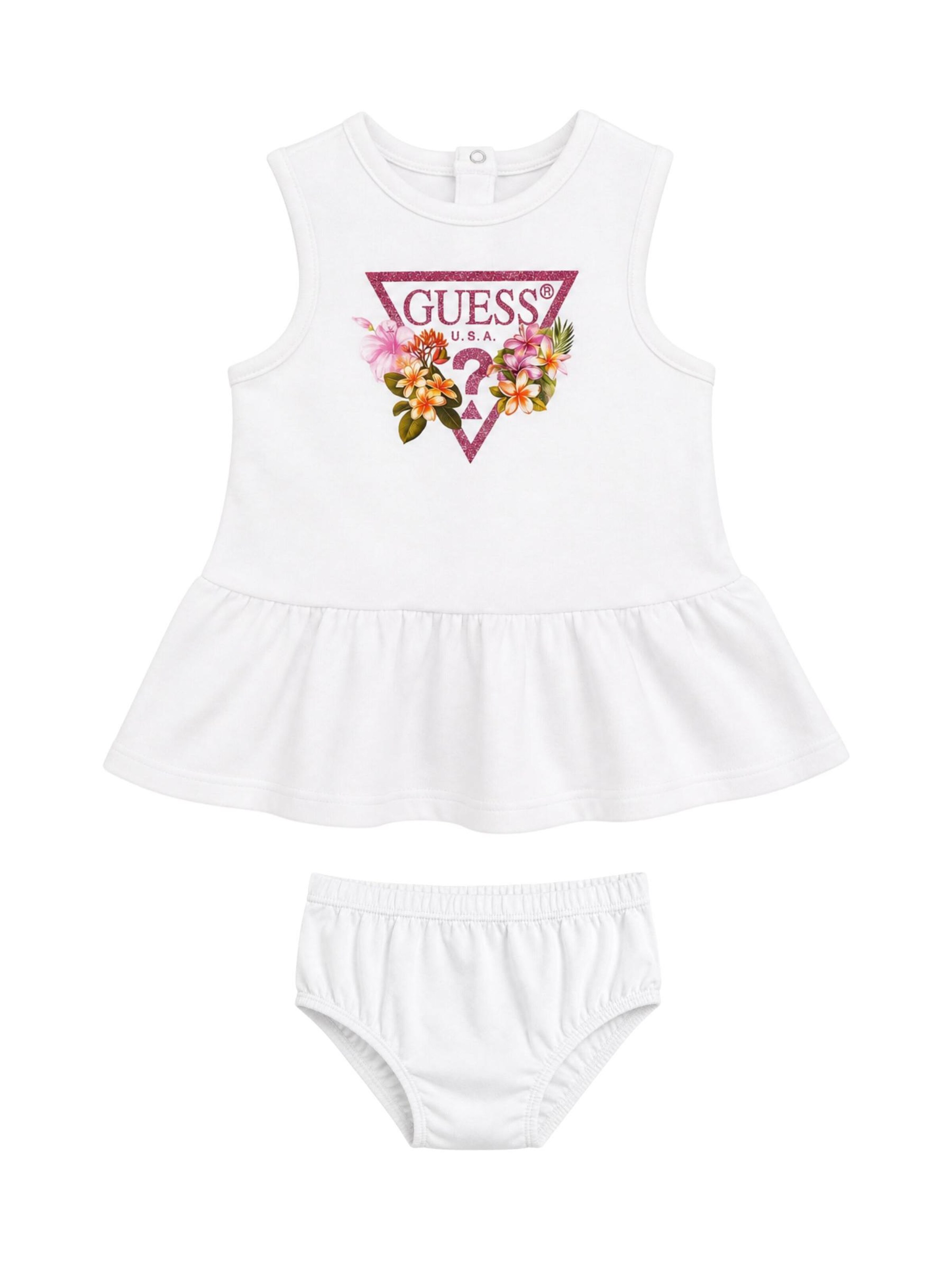 GUESS KIDS Kleid 'INTERLOCK' in Weiß: Vorderseite