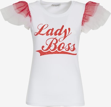 Influencer Μπλουζάκι 'Lady Boss' σε κόκκινο: μπροστά