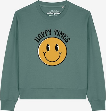 Sweat-shirt 'Happy Times ' Watapparel en vert : devant