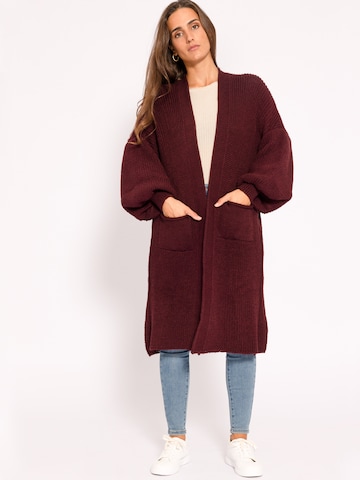 SASSYCLASSY Oversized Cardigan in Red: front