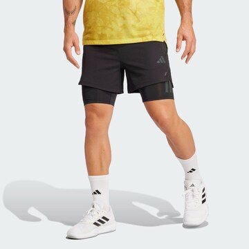 ADIDAS PERFORMANCE Slim fit Sports trousers in Black: front