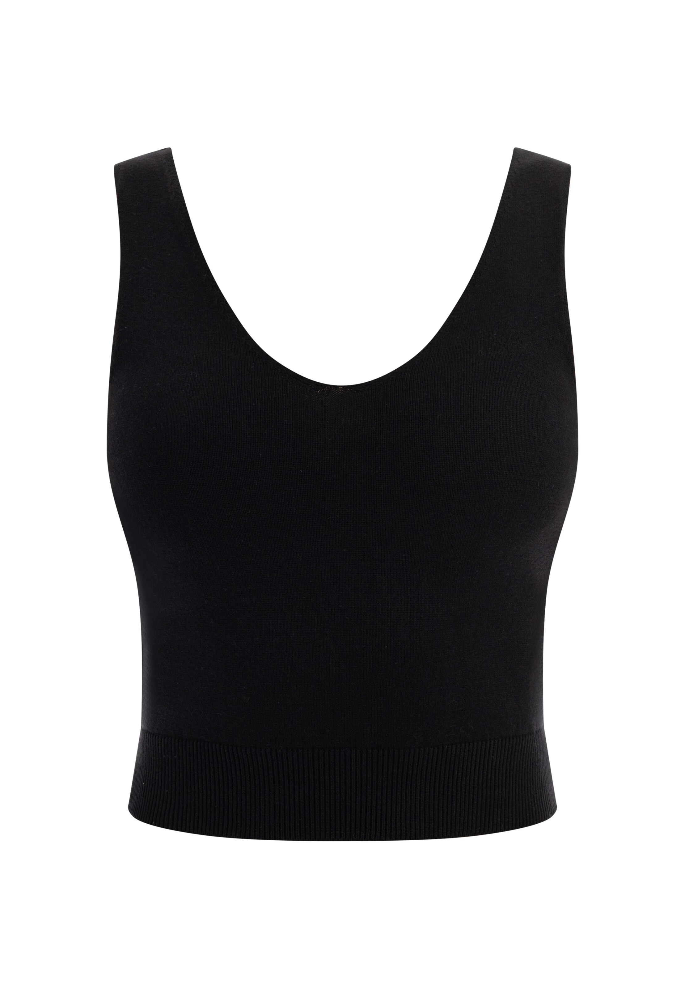 faina Knitted Top in Black: front
