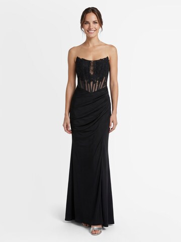 Robe de soirée Luxuar Fashion en noir : devant