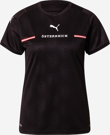 melns PUMA Sportiska stila krekls 'Österreich': no priekšpuses