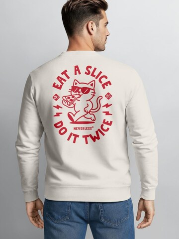 Neverless Sweatshirt 'Eat a Slice' in Beige